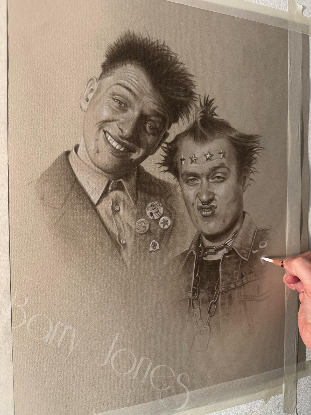 Limited print taken from my original pastel drawing of Rik mayall and ade Edmondson the young ones