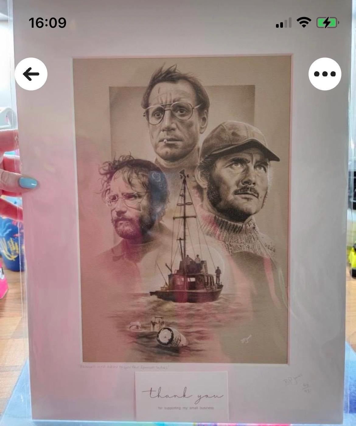 Limited print taken from my pastel drawing of Jaws