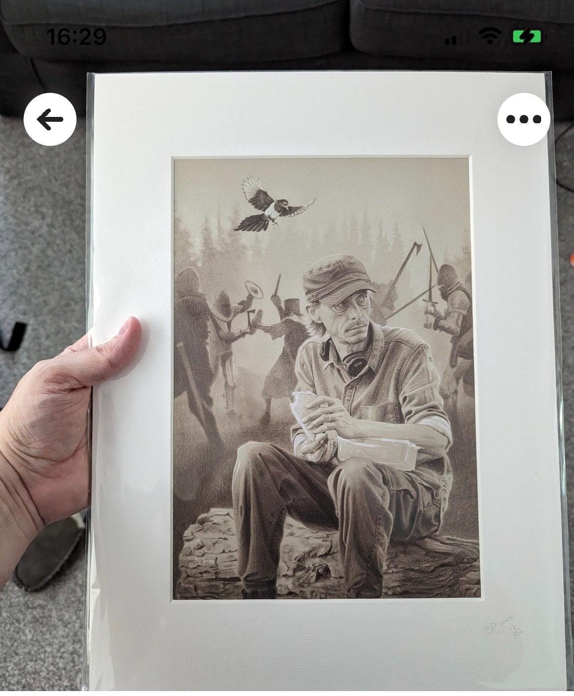 Limited print taken from my original pastel drawing of Andy from the detectorists series