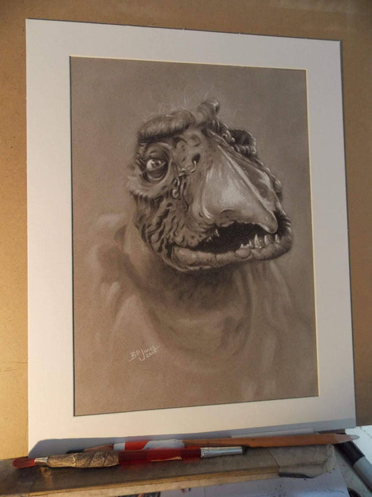 Limited print of my pastel drawing of Chamberlain skeksis from the dark crystal