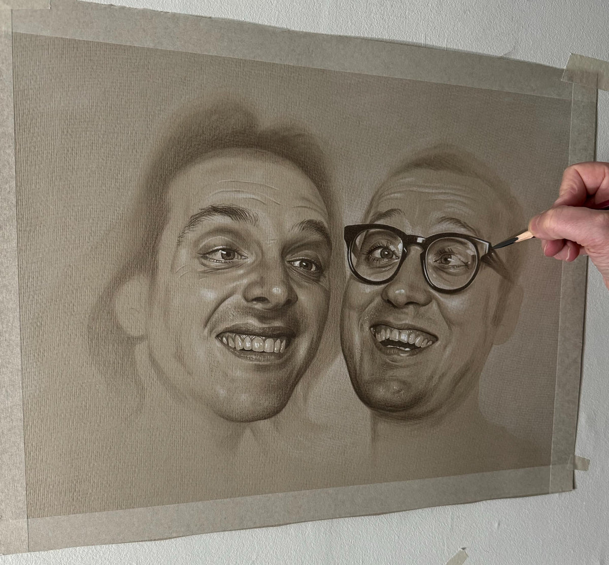 Limited print taken from my original pastel drawing of Rik mayall and ade Edmondson
