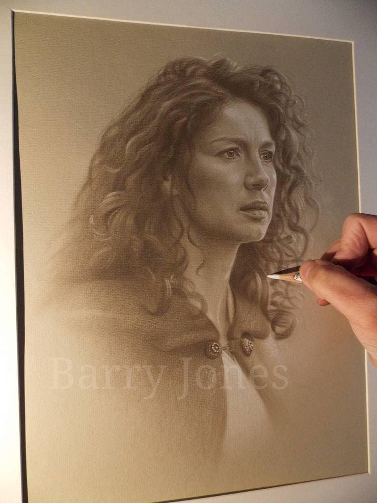 Limited print of my pastel drawing of Claire from outlander