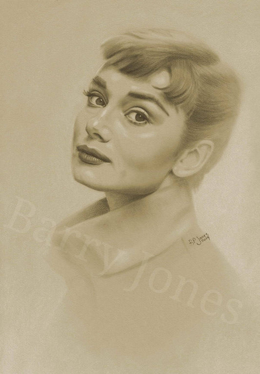Limited print taken frim my pastel drawing of audrey Hepburn