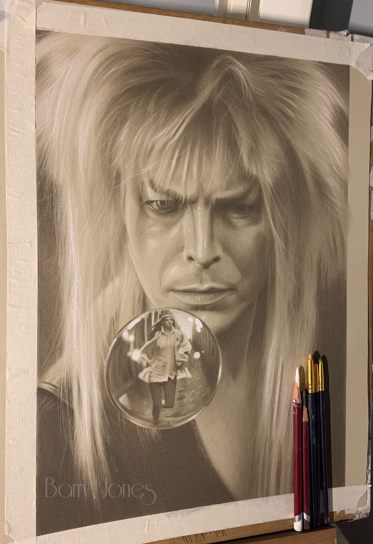 Limited print take from my original pastel drawing of jareth and Sarah