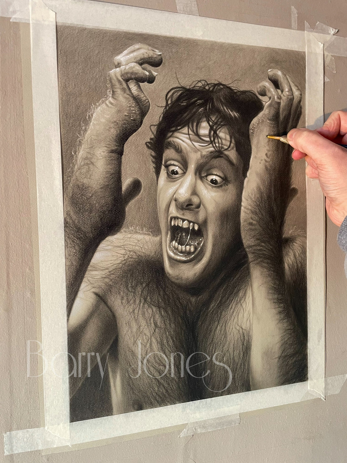 Limited print taken from my original pastel drawing of an American werewolf in London