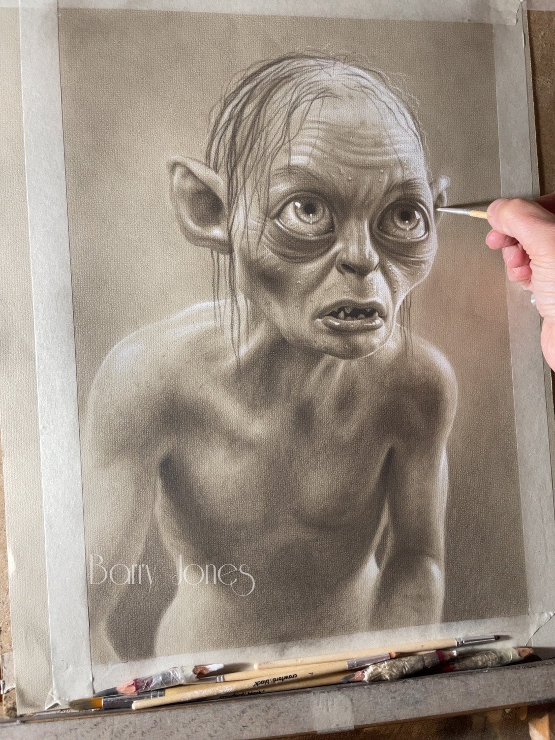 Limited print of Gollum from lord of the rings taken from my pastel drawing