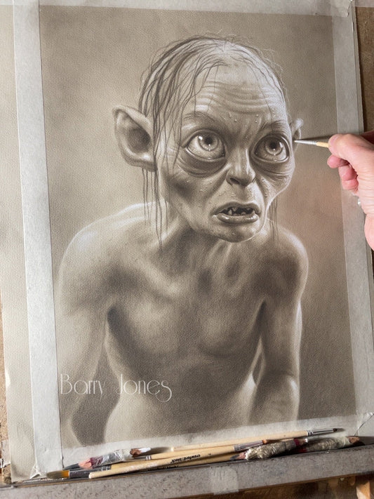 Limited print of Gollum from lord of the rings taken from my pastel drawing