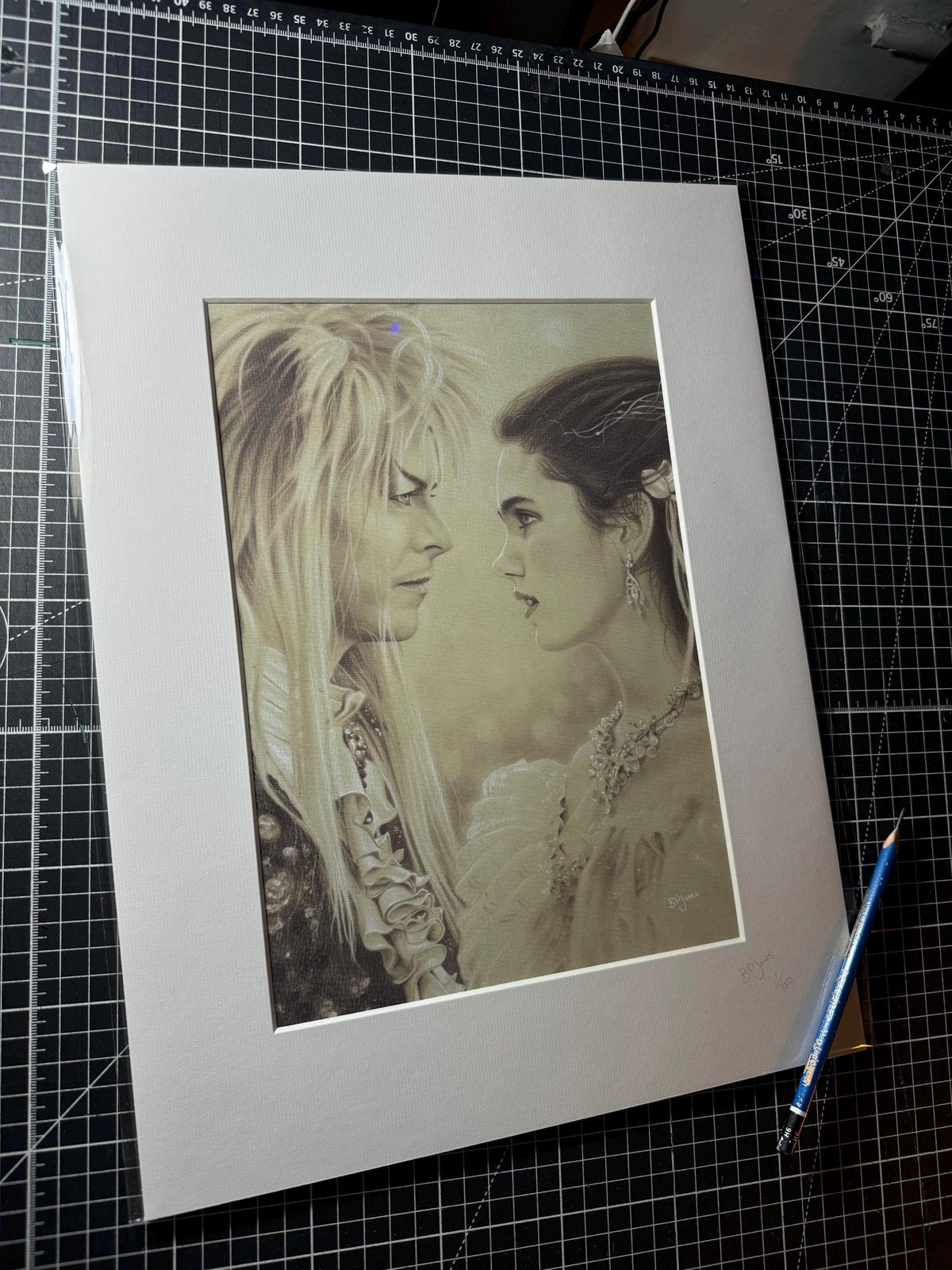 Sarah and jareth labyrinth limited print taken from my pastel drawing