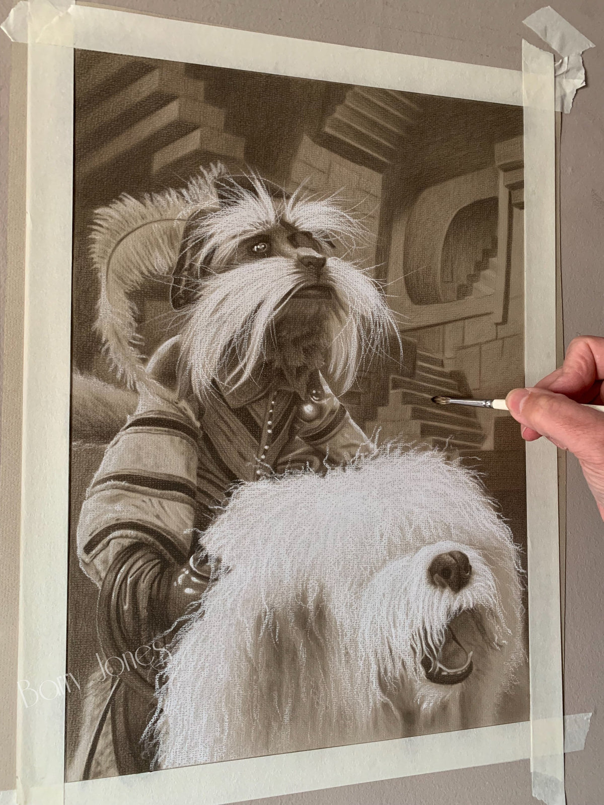 Limited print taken from my original pastel drawing of sir didymus and ambrosius from labyrinth