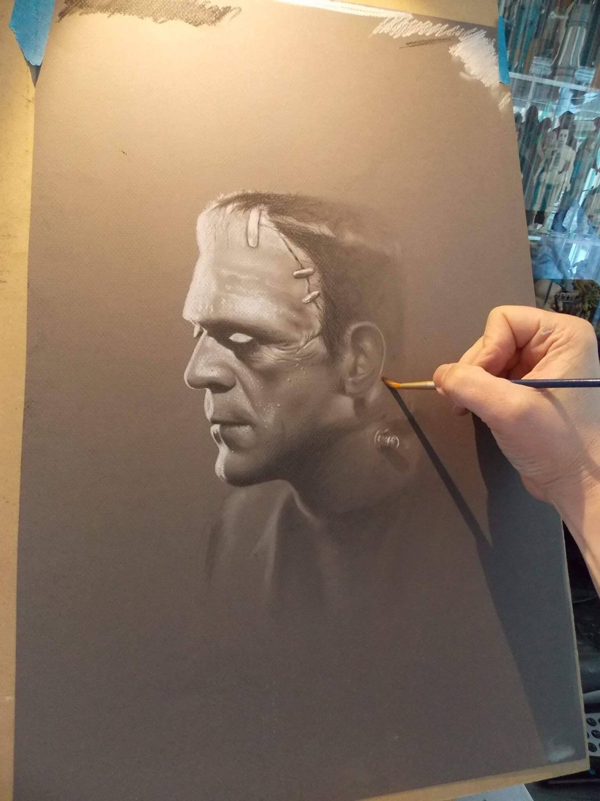 Limited print of my Frankenstein’s Monster pastel drawing