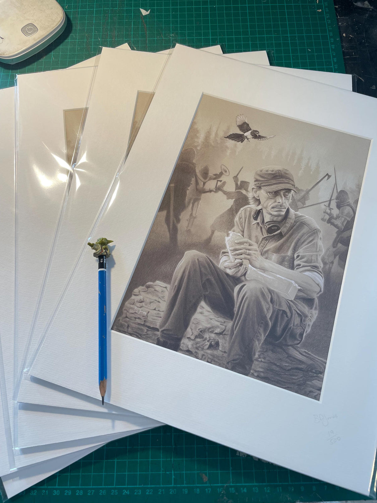 Limited print taken from my original pastel drawing of Andy from the detectorists series
