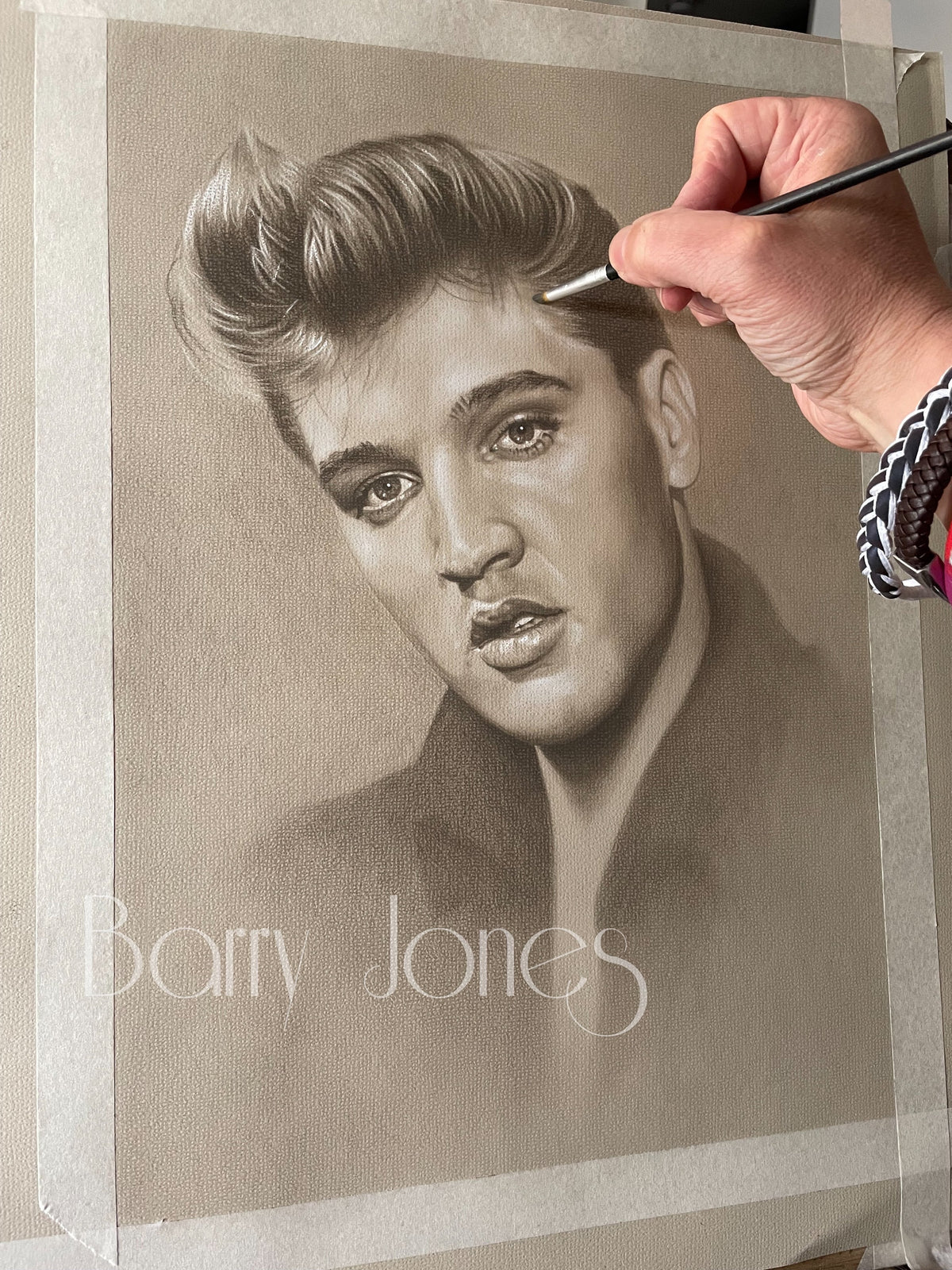 Limited print of my pastel drawing of Elvis