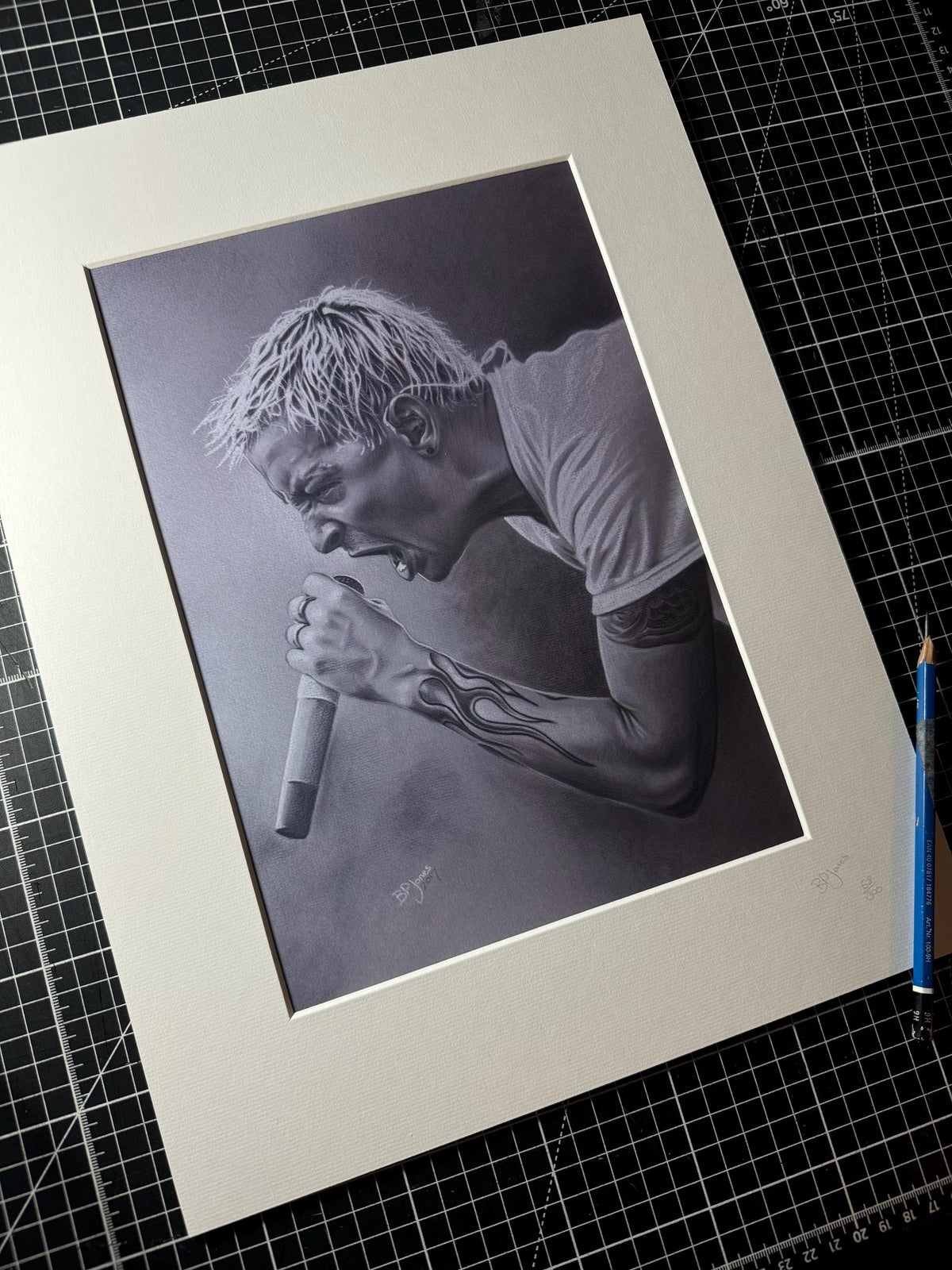 Limited print of my pastel drawing of chester bennington from linkin park