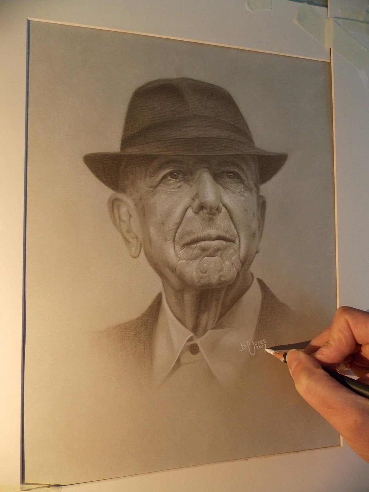 Limited print taken from my original pastel drawing of Leonard cohen